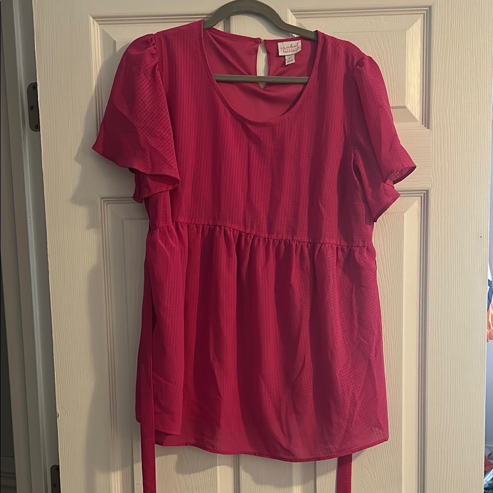 Isabel Maternity by Ingrid & Isabel Pink Flutter Sleeve Blouse